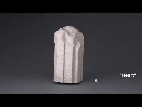 Cremation Candle Urn for Ashes "Heart" - Large | Craquelure | Ceramic