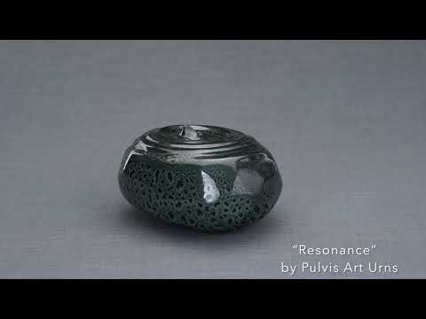 "Resonance" (black melange) - Handmade Ceramic Urn for Human Ashes