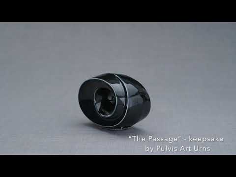 
                  
                    Load and play video in Gallery viewer, Handmade Cremation Keepsake Urn &amp;quot;The Passage&amp;quot; - Small | Gray Matte | Ceramic
                  
                