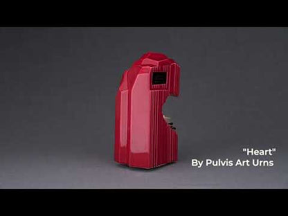 Cremation Candle Urn for Ashes "Heart" - Large | Red | Ceramic