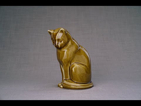 
                  
                    Load and play video in Gallery viewer, Neko Pet Cremation Urn for Ashes - Dark Sand | Ceramic | Handmade
                  
                