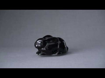 Rabbit Urn For Ashes - Lamp Black  | Ceramic Bunny Urn