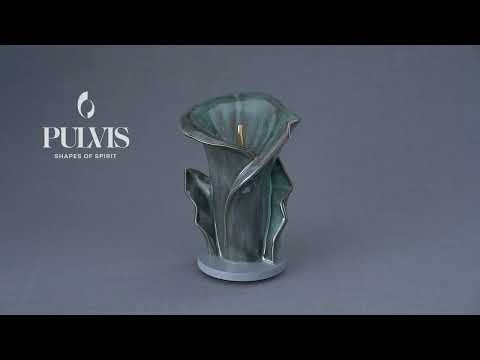 Calla Flower Memorial Urn for Ashes - Medium | Blue Melange by Pulvis Art Urns