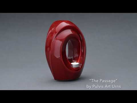 
                  
                    Load and play video in Gallery viewer, The Passage Handmade Cremation Urn for Ashes, size Large/Adult, color Red-Pulvis Art Urns
                  
                