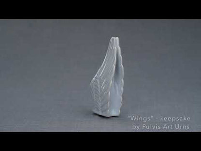 Wings Handmade Cremation Keepsake Urn for Ashes, color Grey Melange-Pulvis Art Urns