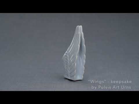 Wings Handmade Cremation Keepsake Urn for Ashes, color Grey Melange-Pulvis Art Urns