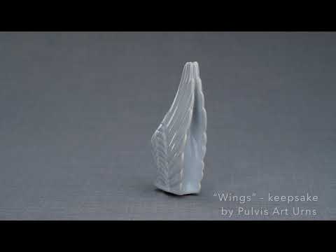 
                  
                    Load and play video in Gallery viewer, Wings Handmade Cremation Keepsake Urn for Ashes, color Grey Melange-Pulvis Art Urns
                  
                