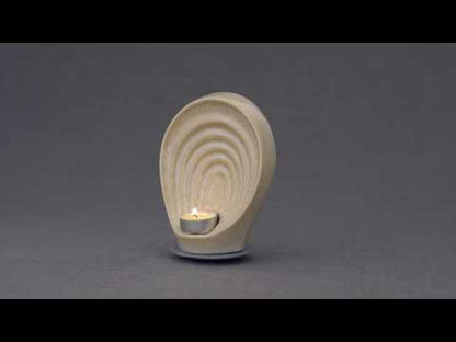 Guardian Handmade Keepsake Cremation Urn for Ashes, color Light Sand Melange, Candle-holder-Pulvis Art Urns
