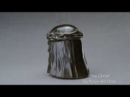 The Christ Handmade Cremation Urn for Ashes, size Large/Adult, color Oily Green-Pulvis Art Urns