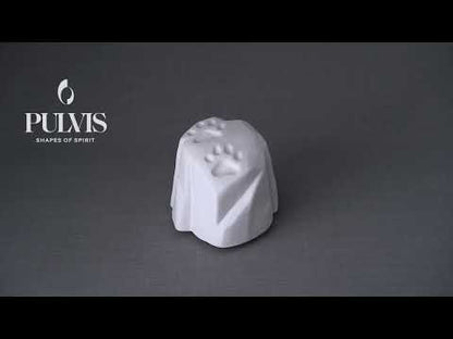 Paw Print Urn For Pet Ashes - White Matte | Ceramic Info