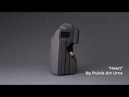 Cremation Candle Urn for Ashes "Heart" - Large | Grey Matte | Ceramic