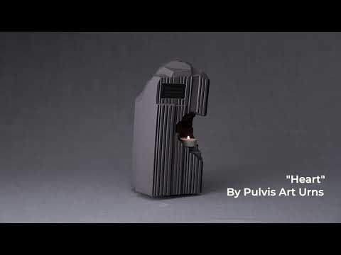 Cremation Candle Urn for Ashes "Heart" - Large | Grey Matte | Ceramic