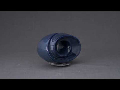 Handmade Cremation Keepsake Urn "The Passage" - Small Urn | Blue Melange | Ceramic