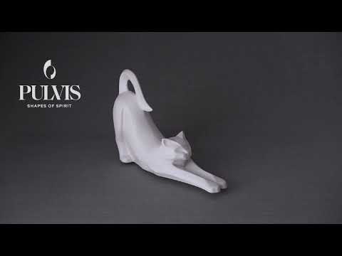 
                  
                    Charger et lire la vidéo dans la visionneuse de la Galerie, Pulvis Art Urns Pet Urn Cat Cremation Urn For Ashes &amp;quot;Grace&amp;quot; - White Matte | Ceramic
                  
                