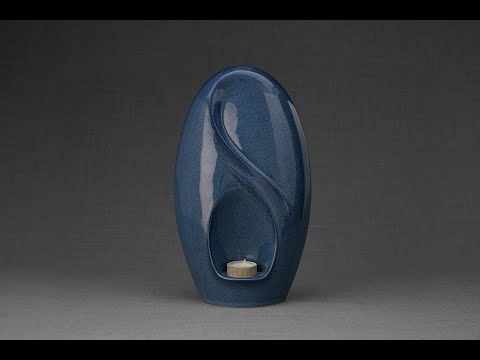 
                  
                    Load and play video in Gallery viewer, Eternity Cremation Urn for Ashes – Blue Melange | Large | Ceramic
                  
                