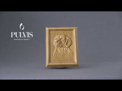 Labrador Retriever Urn for ashes. Handmade Pet Urn for ashes. Frame Urn for ashes by Pulvis Art Urns.