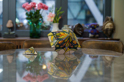 Abstract Hand Decorated Urn "Butterfly" - Large | Ceramic Urn - Pulvis Art Urns