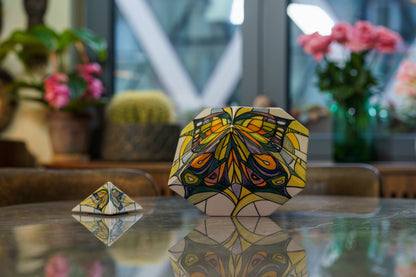 Abstract Hand Decorated Urn "Butterfly" - Large | Ceramic Urn - Pulvis Art Urns