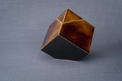 Abstract Handmade Cremation Urn for Ashes - Large | Rusty Brown | Ceramic - Pulvis Art Urns