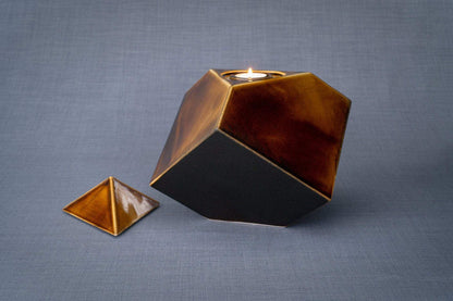 Abstract Handmade Cremation Urn for Ashes - Large | Rusty Brown | Ceramic - Pulvis Art Urns