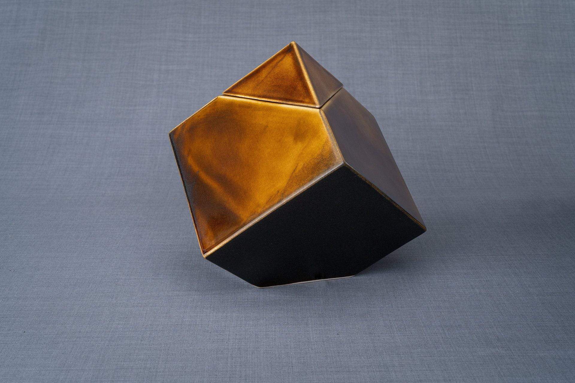 Abstract Handmade Cremation Urn for Ashes - Large | Rusty Brown | Ceramic - Pulvis Art Urns