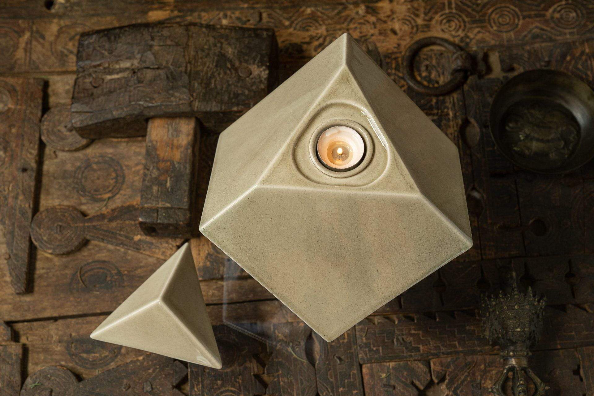 Abstract Handmade Cremation Urn for Ashes - Large | Rusty Brown | Ceramic - Pulvis Art Urns