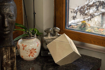 Abstract Handmade Cremation Urn for Ashes - Large | Rusty Brown | Ceramic - Pulvis Art Urns