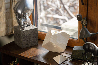 Abstract Handmade Cremation Urn for Ashes - Large | Rusty Brown | Ceramic - Pulvis Art Urns