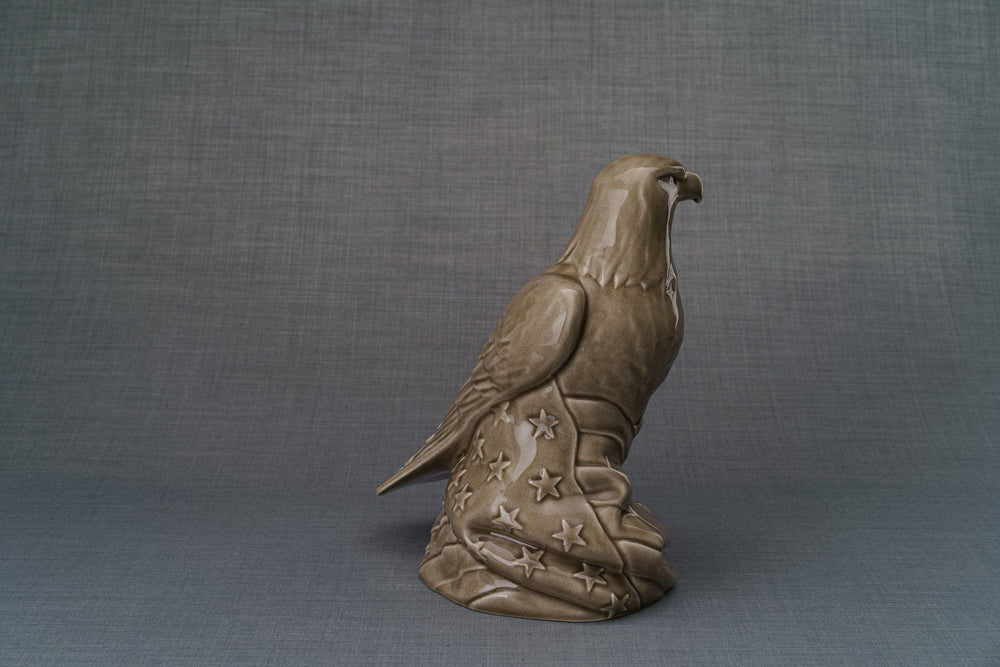 
                  
                    Aquilae Handmade Urn For Cremation Ashes - Large | Beige Grey | Ceramic / Military Eagle Urn / Veteran Urn
                  
                