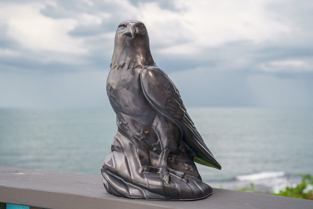 Pulvis Art Urns Adult Size Urn Aquilae Military Memorial For Cremation Ashes  - Large | Dark Matte | Ceramic