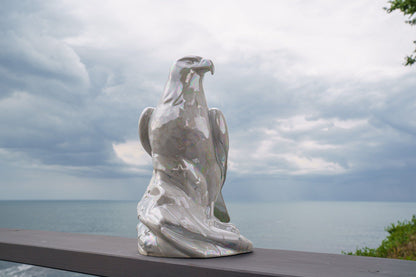 Aquilae Military Memorial For Cremation Ashes - Large | Pearl White | Ceramic Urn - Pulvis Art Urns