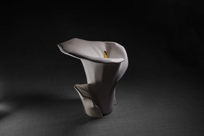 Calla Flower Memorial Urn for Ashes - Medium Urn | White Matte - Pulvis Art Urns