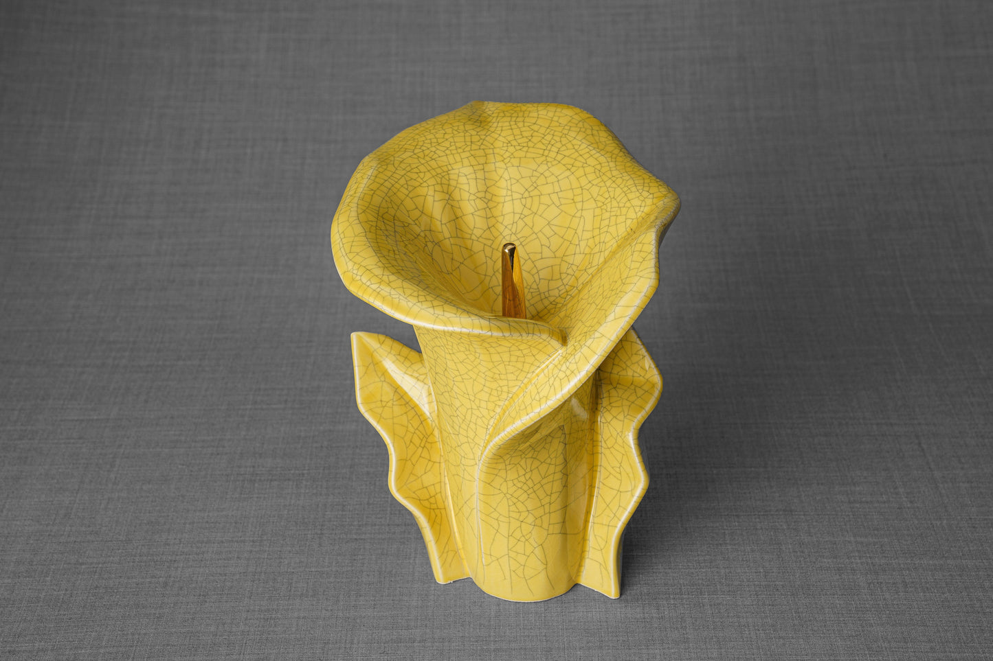 
                  
                    Pulvis Art Urns Adult Size Urn Calla Flower Memorial Urn for Ashes - Medium | Yellow Craquelure
                  
                