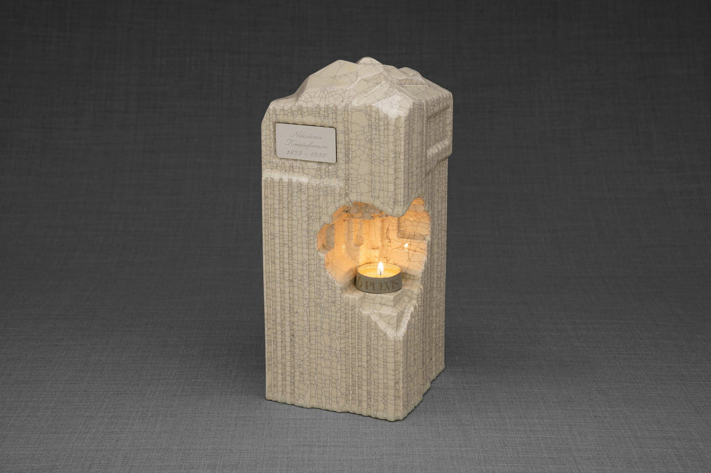 
                  
                    Pulvis Art Urns Adult Size Urn Cremation Candle Urn for Ashes "Heart" - Large | Craquelure | Ceramic
                  
                