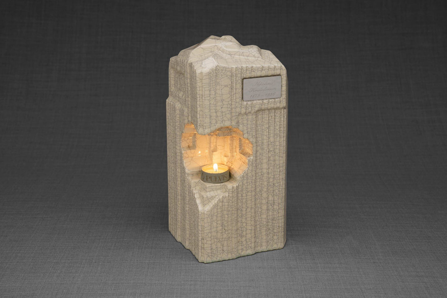 
                  
                    Pulvis Art Urns Adult Size Urn Cremation Candle Urn for Ashes "Heart" - Large | Craquelure | Ceramic
                  
                