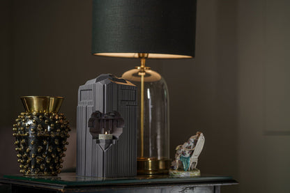 Cremation Candle Urn for Ashes "Heart" - Large Urn | Grey Matte | Ceramic - Pulvis Art Urns