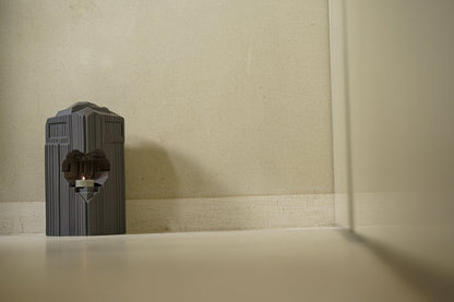 Cremation Candle Urn for Ashes "Heart" - Large Urn | Grey Matte | Ceramic - Pulvis Art Urns