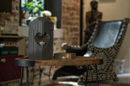 Cremation Candle Urn for Ashes "Heart" - Large Urn | Grey Matte | Ceramic - Pulvis Art Urns