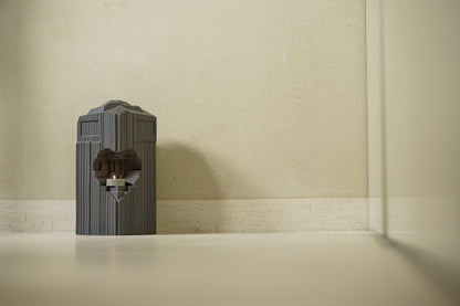 Cremation Candle Urn for Ashes "Heart" - Large Urn | Grey Matte | Ceramic - Pulvis Art Urns