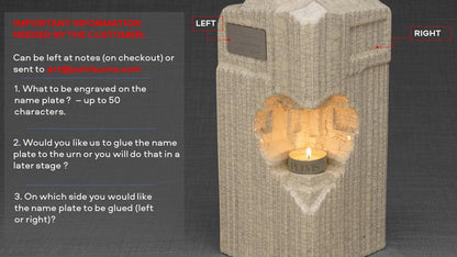Cremation Candle Urn for Ashes "Heart" - Large | Lamp Black | Ceramic Urn - Pulvis Art Urns