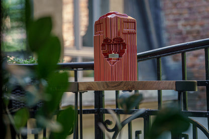 Cremation Candle Urn for Ashes "Heart" - Large | Red | Ceramic Urn - Pulvis Art Urns