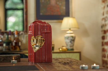 Cremation Candle Urn for Ashes "Heart" - Large | Red | Ceramic Urn - Pulvis Art Urns