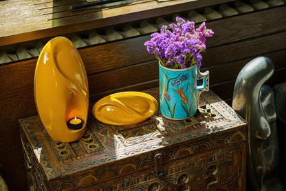 Eternity Handmade Cremation Urn for Ashes - Large Urn | Amber Yellow | Ceramic - Pulvis Art Urns