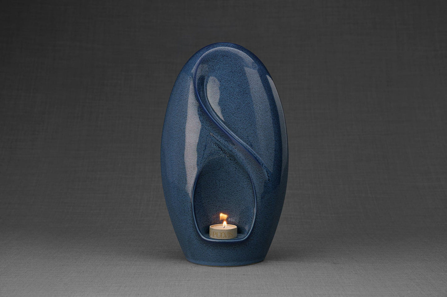 Pulvis Art Urns Adult Size Urn Eternity Handmade Cremation Urn for Ashes - Large | Blue Melange | Ceramic