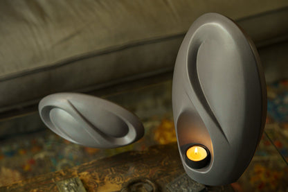 Eternity Handmade Cremation Urn for Ashes - Large Urn | Grey Matte | Ceramic - Pulvis Art Urns