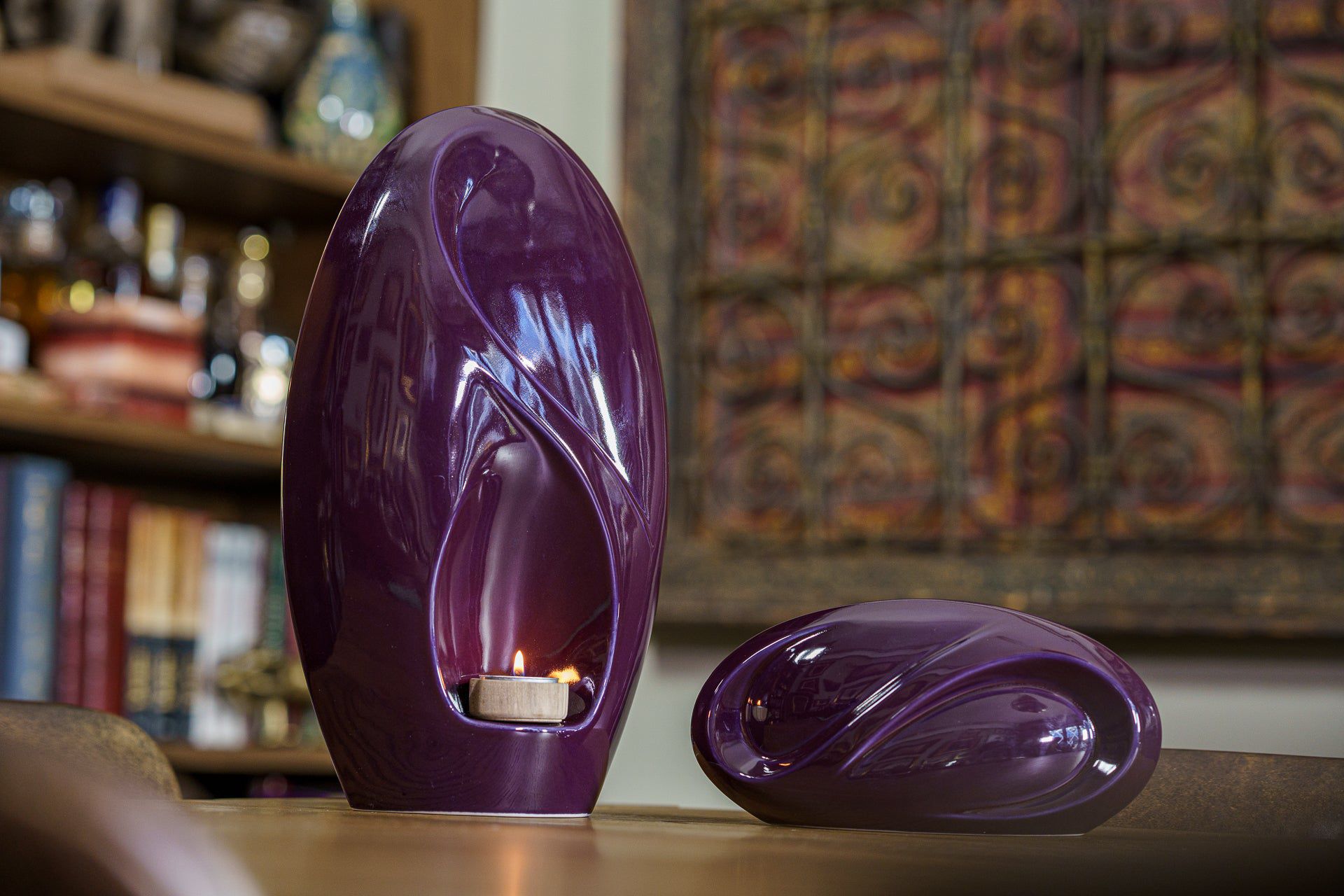 Eternity Handmade Cremation Urn for Ashes - Large | Violet | Ceramic Urn - Pulvis Art Urns