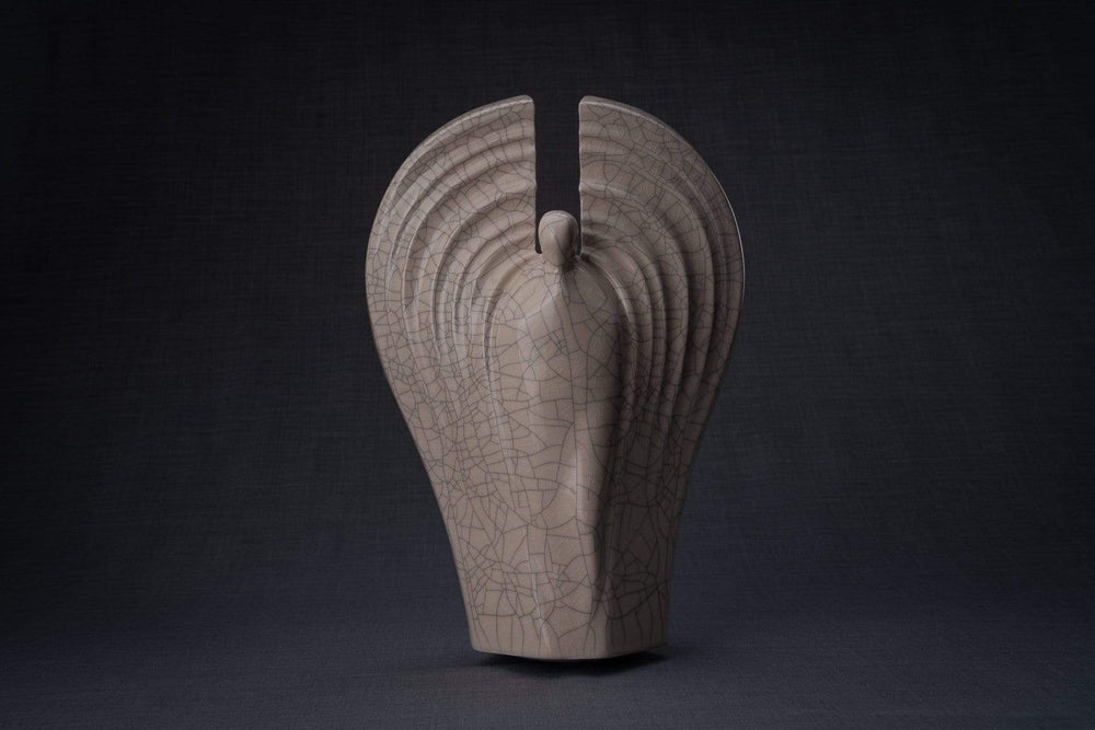 Pulvis Art Urns Adult Size Urn Guardian Handmade Cremation Urn for Ashes - Large | Craquelure | Ceramic