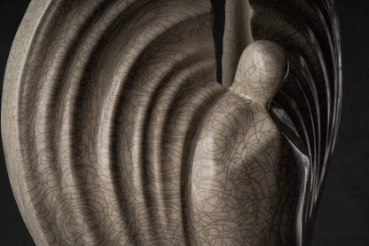 Guardian Handmade Cremation Urn for Ashes - Large | Craquelure | Ceramic Urn - Pulvis Art Urns