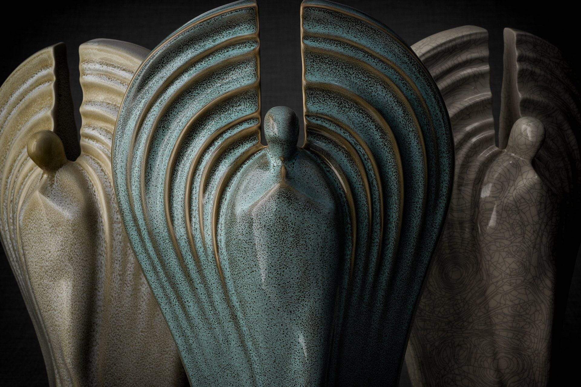 Guardian Handmade Cremation Urn for Ashes - Large | Craquelure | Ceramic Urn - Pulvis Art Urns