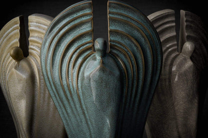 Guardian Handmade Cremation Urn for Ashes - Large | Craquelure | Ceramic Urn - Pulvis Art Urns